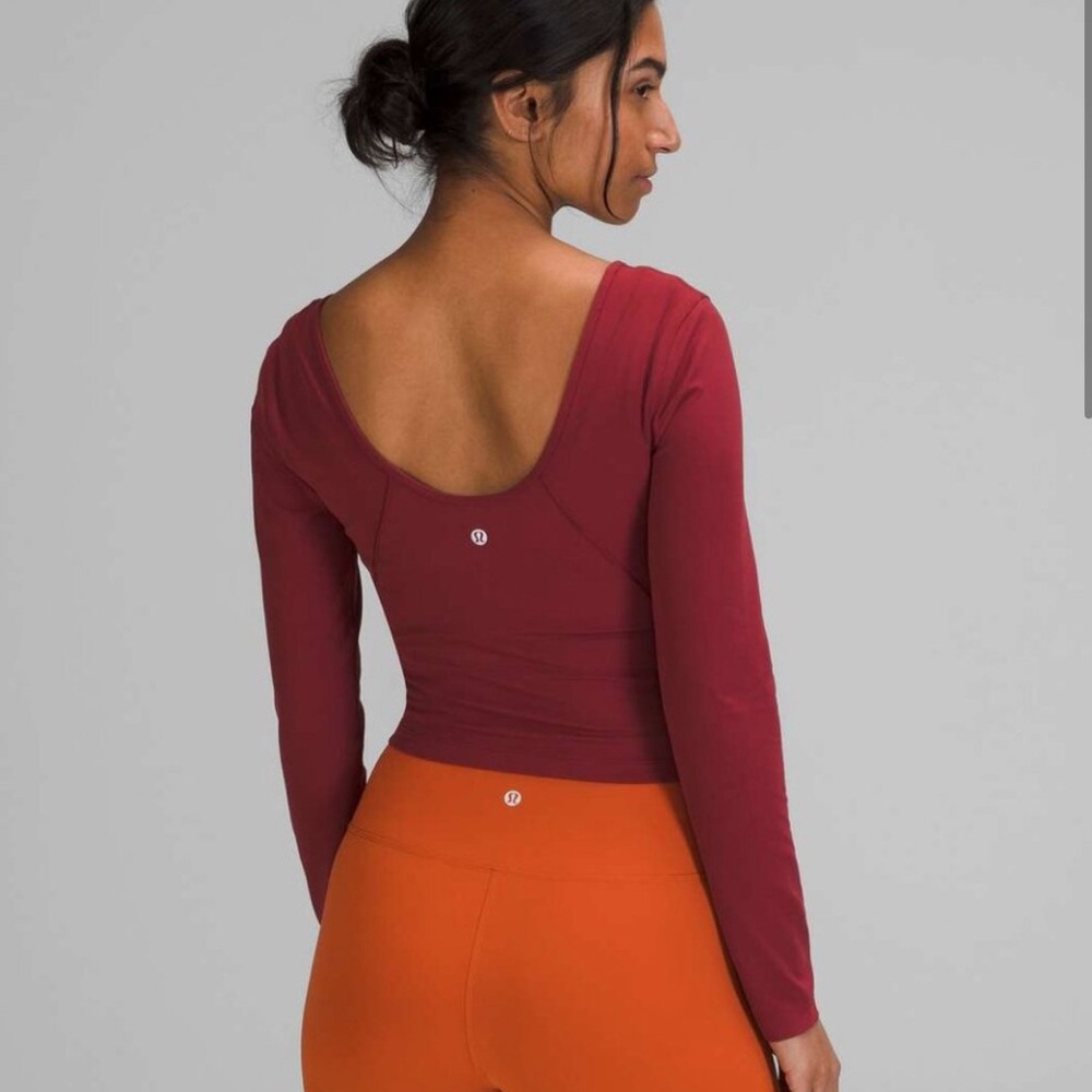 lululemon athletica Long Sleeve Top in Burgundy